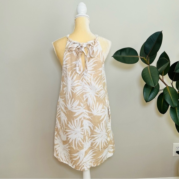 Gap Tie- Back Palm Print Halter Linen Dress - Picture 4 of 8